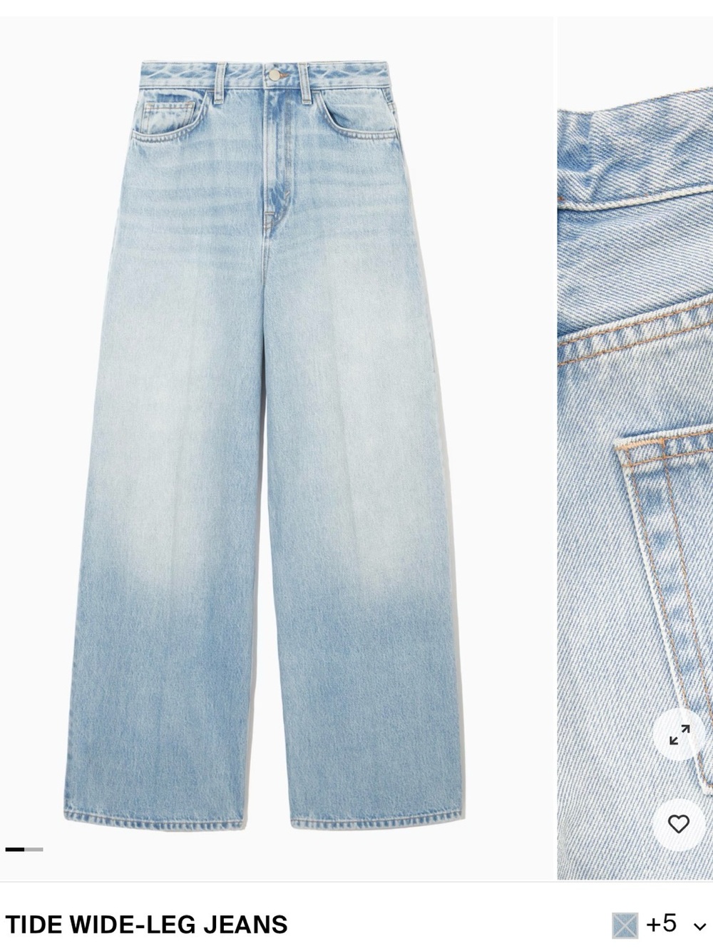 Cos Light Wash Wide Leg Women's Jeans - Light Blue